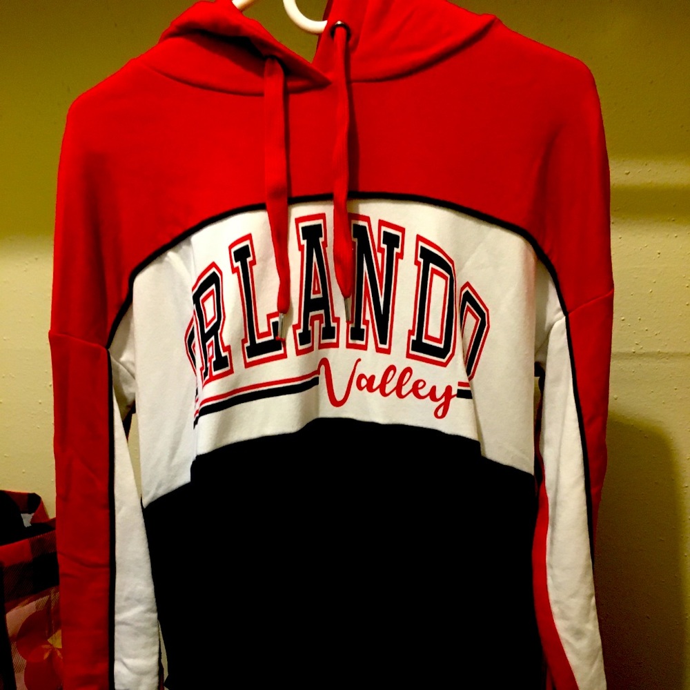 Cute: Red, white, navy, Orlando long hoodie